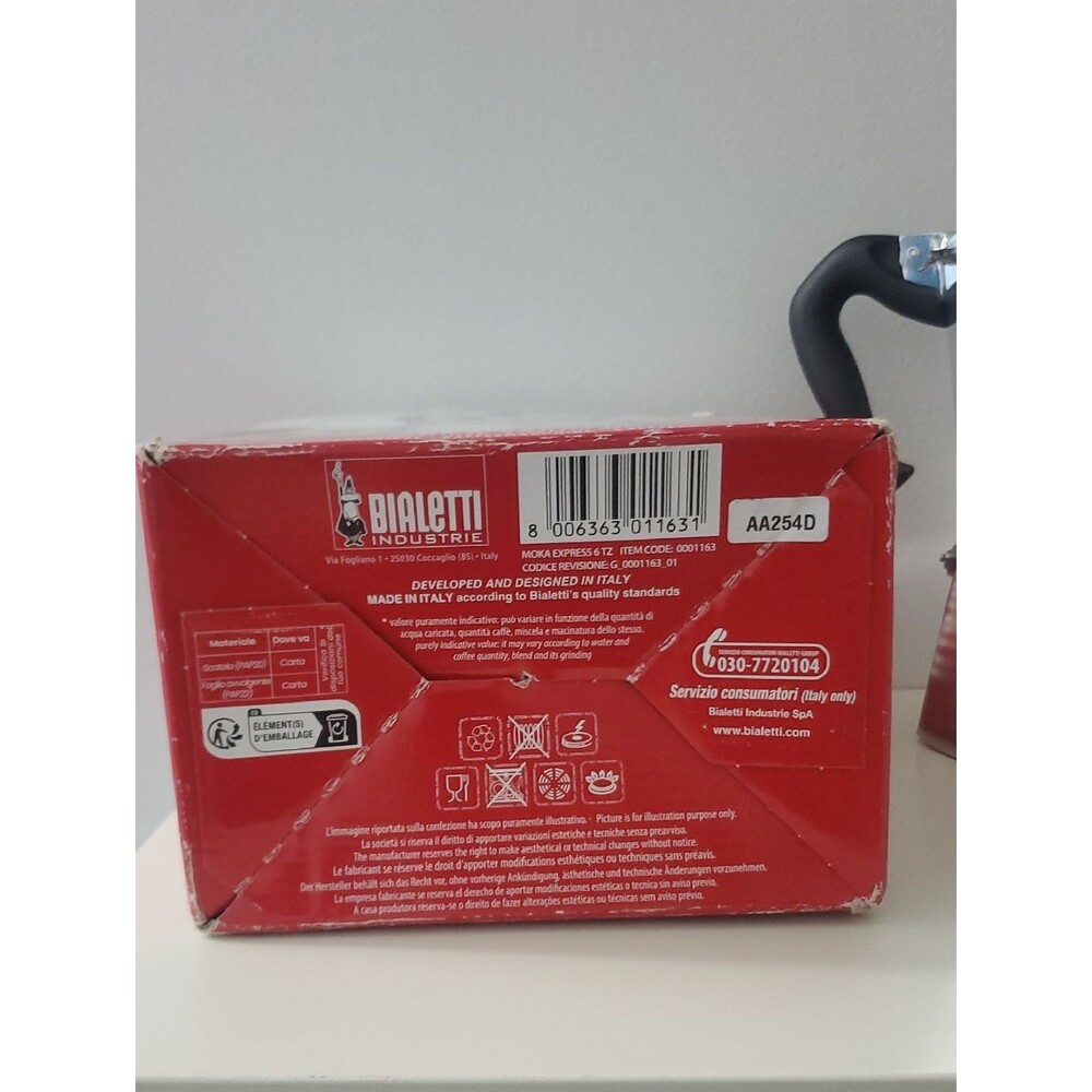 NIB 6 Cups Lg BIALETTI Moka Express Coffee Maker Greca Pot 9.1oz Italy - Picture 10 of 10